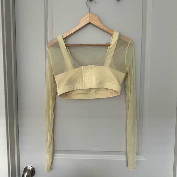 POPFLEX Coquette Long Sleeve Mesh Bra in Buttercream - Picture 6 of 8